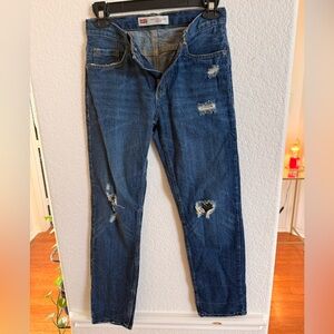 Levi’s 502 Regular Taper Jeans Youth 12 Reg (26x26) Distressed Denim